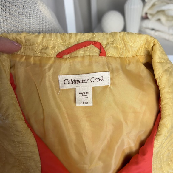 Coldwater Creek women's sz. large quilted vest beaded zip. fun whimsical #2187 - Picture 11 of 12